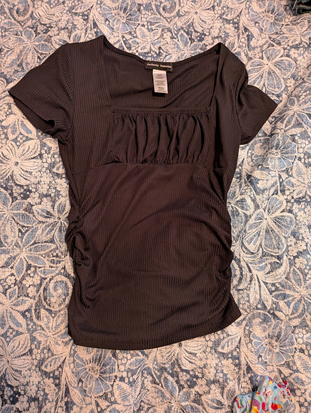 Black Y2K Empire Waist Top